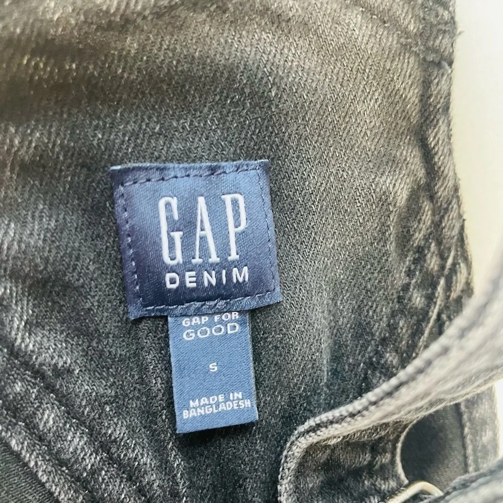 Gap Denim Girl’s Black Raw Release Hem Button Front Skinny Overalls Kid’s Small